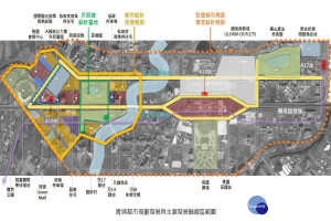 桃園市青埔地區建設規劃圖。