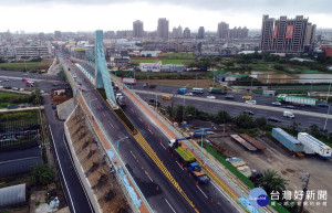 桃19號道路(大竹路段)拓寬完工後空中鳥瞰。