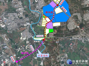 桃園市「龍慈路延伸至台66線」新闢道路工程位置圖。