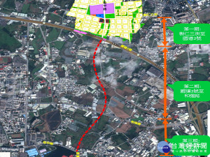 桃園區延平路打通穿越國道2號至八德區桃46線和平路新闢工程範圍示意圖。