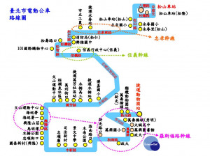 為推動綠色運輸及減少空氣汙染，台北市公共運輸處規劃「木柵動物園-政大周邊-信義快速道路-台北市政府周邊-松山火車站」純電動公車路線，預計最快2018年8月起正式營運。（圖／台北市公共運輸處）