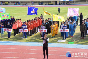 彰化縣107年中小學聯合運動會開幕典禮的運動員宣誓。