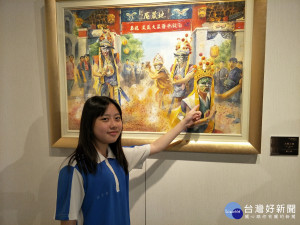 彰化藝術高中美術班師生創作聯展，作品「大將之風」。