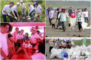 上千民眾熱烈參與壯圍淨灘植樹及天然染DIY活動。（圖／記者陳木隆攝）