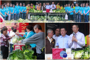 羅東鎮農會義賣高麗菜助弱勢。（圖／記者陳木隆攝）