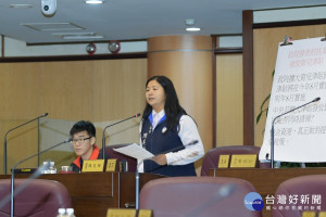 市議員陳美梅表示，中央宣布擴大發放育兒津貼，許多家長都擔心現有政策受到影響。(圖／桃園市議會提供)