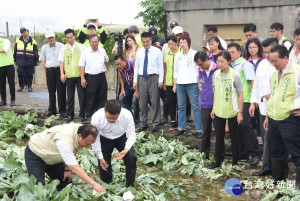 農委會主委林聰賢今日上午南下福興鄉勘查農損，檢視花椰菜狀況。與會還有立法委員陳素月、王惠美、彰化縣議員葉國雄、林士堅、陳秀寳、鹿港鎮長黃振彥、福興鄉長粘禮淞、縣府農業處長黃碧海等人。
