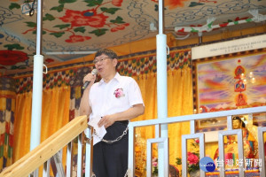 台北市長柯文哲8日出席世界佛教正心會行動佛殿啟用典禮（圖／台北市政府）