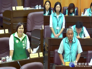 桃園市議員林俐玲質詢教育局長高安邦，建議優先幫學子們裝置冷氣。