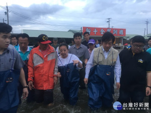 行政院長賴清德再度南下嘉義勘災，強調中央會全力支援嘉義救災