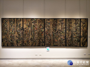 陳瓦木老師藝術創作「觀自在」。圖／記者鄧富珍攝