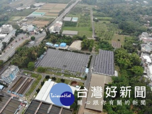 自來水公司「公園淨水場」清水池上設置太陽能板風波