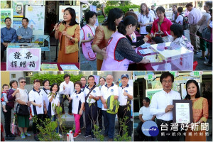 民眾踴躍響應「植樹護樹美麗城鄉 雲端發票e起來」活動。（圖／陳木隆攝）