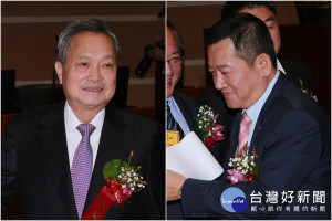 張建榮（左）和陳漢鍾（右）當選宜蘭縣第十九屆議長和副議長。（圖／陳木隆攝）