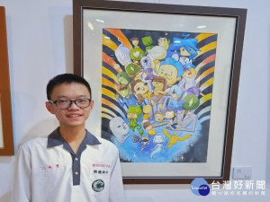 長億高中美術班學生展出作品。林重鎣攝