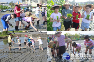 國小學子到羅東鎮農會親子農場體驗春耕樂。（圖／陳木隆攝）