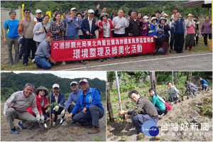 公私協力在頭城港口社區植樹美化環境。（圖／羅東林管處提供）