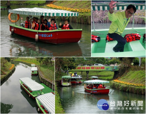 宜蘭綠博期間搭乘冬山河小船入園遊很大。（圖／陳木隆攝）