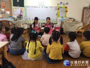 明台幼保科學生試教。林重鎣攝