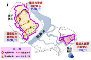 桃園市「復興區小烏來風景特定區污水下水道系統工程」規劃圖。