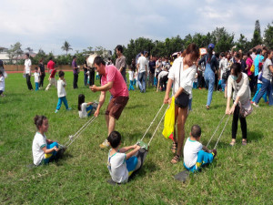 大里公立幼兒園辦平衡遊戲。林重鎣攝