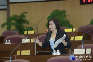 市議員呂林小鳳在總質詢為八德區大湳夜市攤商請命。(圖／桃園市議會提供)
