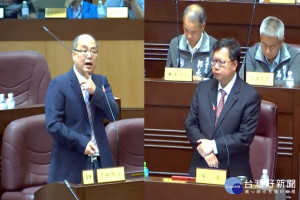 桃園市議員劉勝全針對多項議題在總質詢中質詢桃園市長鄭文燦。
