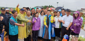 梅雨鋒面來勢涵涵，總統蔡英文視察嘉義縣防汛工程