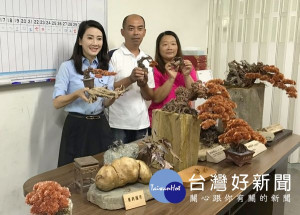 庶民藝術家蔡啟鴻將廢棄銅線回收再利用，無師自通創作出令人驚豔的藝術品，縣議員蔡孟真鼓勵創造庶民藝文舞臺。