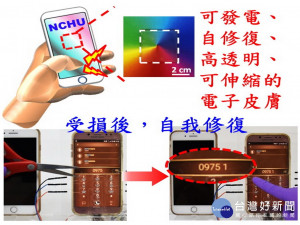 興大研發電子皮膚。林重鎣攝