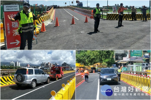 因應宜蘭橋封閉改建工程可能狀況的發生，宜蘭縣政府相關單位動員演練。（圖／宜蘭縣警局提供）