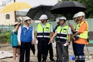 利奇馬颱風來襲，桃園市副市長游建華偕同市府團隊視察防汛整備情況。