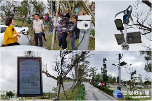 結合光、風、電，宜縣首創電子紙應用智慧路燈。（圖／陳木隆攝）