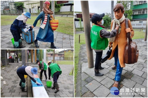 清明連假剛過，幾米公園大消毒。（圖／宜蘭縣政府工旅處提供）