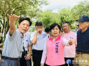 

中科后里園區公園空地蓋遮雨棚十月完成， 立委楊瓊瓔努力，民眾休閒運動不再怕下雨天。（記者陳榮昌攝）