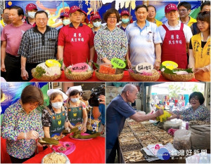 包粽過端午，羅東鎮長吳秋齡到公有市場促銷應景食材。（圖∕羅東鎮公所提供）