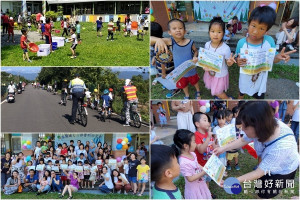 畢業前完成追風成長禮考驗，大隱幼兒園大班生譜出美好回憶。（左∕大隱非營利幼兒園提供；右圖∕張淑玲攝）