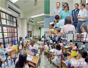 羅東鎮長吳秋齡期勉地方學子在有冷氣的舒適環境中要更加努力學習。（圖∕陳木隆攝）