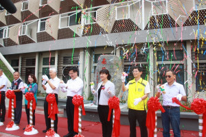 交通部長林佳龍等為南投監理新站剪綵啟用。（記者扶小萍攝）