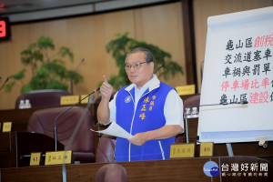 ▲ 林正峰議員質詢，評定交通問題，建議向外縣市學習。（圖／市議會提供）