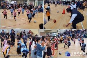 壯圍鄉幼兒足球賽，場內場邊樂成一團。（圖∕陳木隆攝）