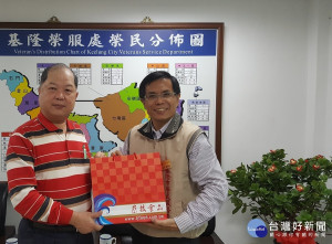 新北市記者職業工會黃村杉理事長22日拜訪基隆市榮服處長鄭源敏 （基隆市榮服處提供）