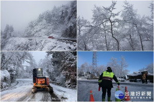 因應第三波冬雪，太平山再祭預警性機動管制。（圖∕羅東林管處提供）