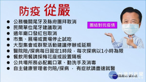 嘉義縣長翁章梁呼籲大家團結對抗疫情／嘉義縣府提供