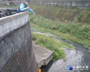 環保局上午6時許接獲當地民眾通報污染情況，稽查員於7時趕抵現場，發現溪水呈現不甚明顯的乳白色，立即採集水樣檢測