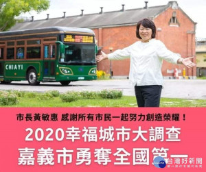 經濟日報2020幸福城市大調查，嘉義市獲最幸福城市殊榮／圖取自黃敏惠臉書