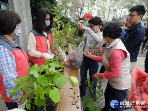 南投林管處藉送苗木歡迎大眾經營森存之道。（林管處提供）