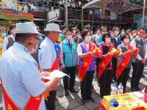 桃園市客家客家文化館以桃園三大客庄茶為禮舉行祭天儀式，為2021桃園客家桐花祭揭開序幕

