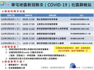 南投縣29日起增6場次快篩。（縣府提供）