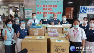 慈濟基金會贈送佑民醫院防疫物資。（慈濟基金會提供）